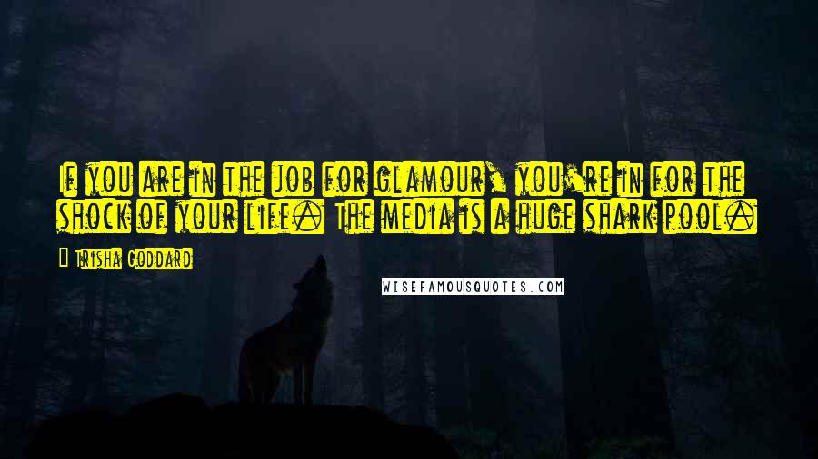 Trisha Goddard Quotes: If you are in the job for glamour, you're in for the shock of your life. The media is a huge shark pool.