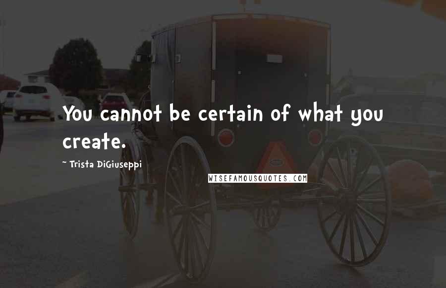 Trista DiGiuseppi Quotes: You cannot be certain of what you create.