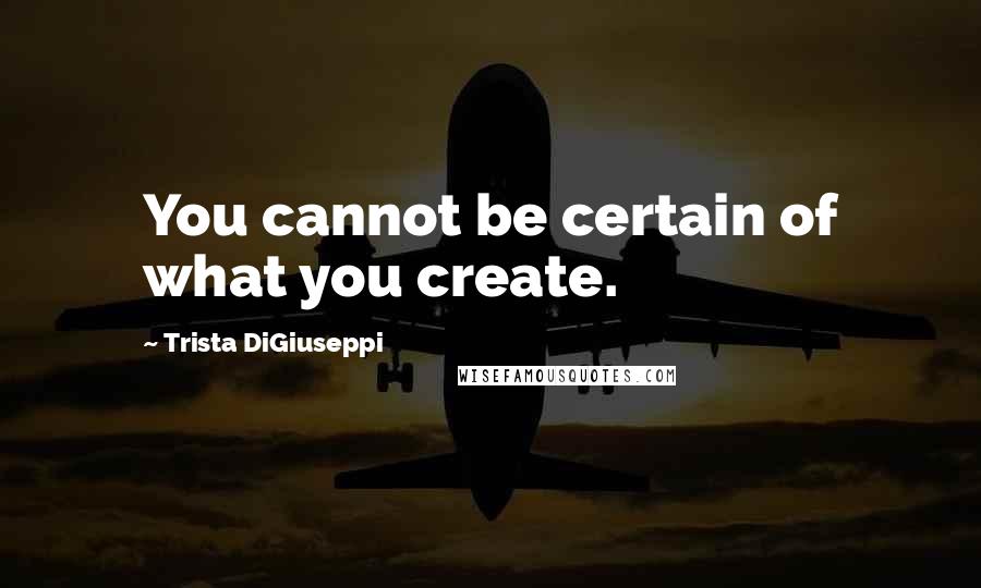 Trista DiGiuseppi Quotes: You cannot be certain of what you create.