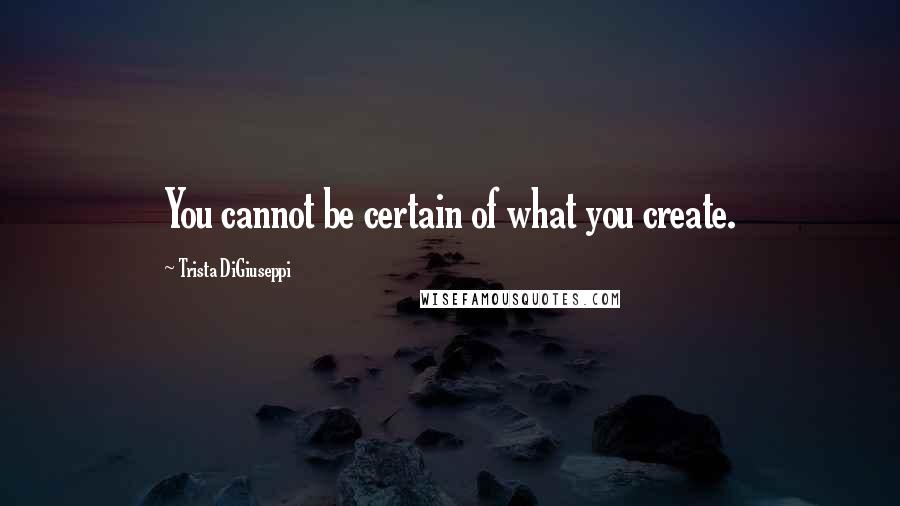 Trista DiGiuseppi Quotes: You cannot be certain of what you create.