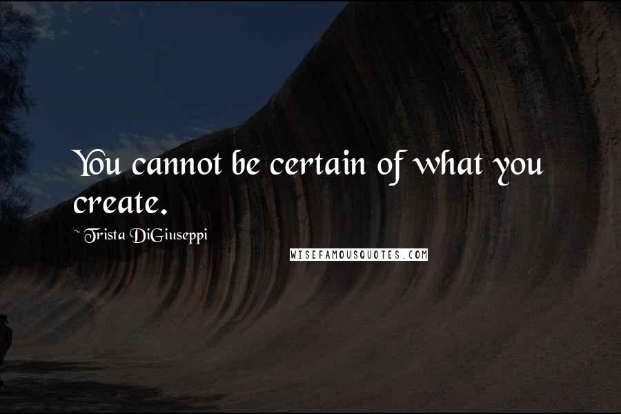 Trista DiGiuseppi Quotes: You cannot be certain of what you create.