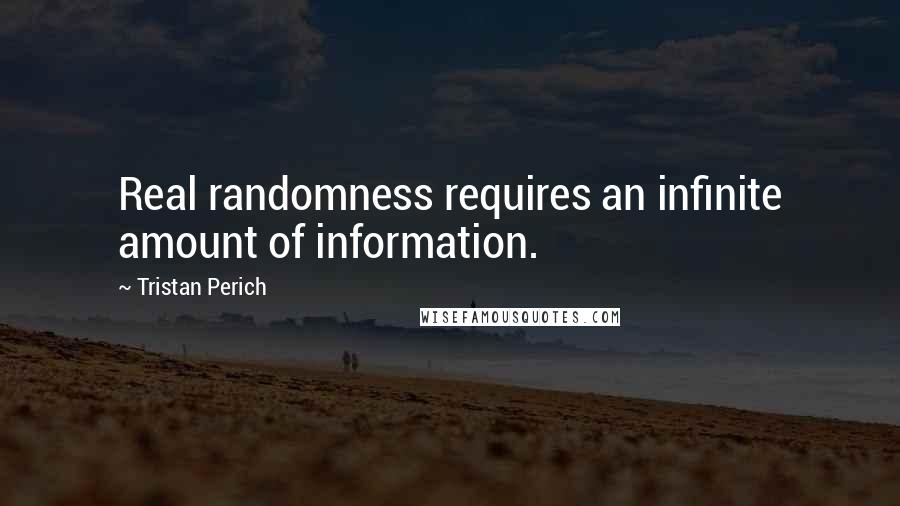 Tristan Perich Quotes: Real randomness requires an infinite amount of information.