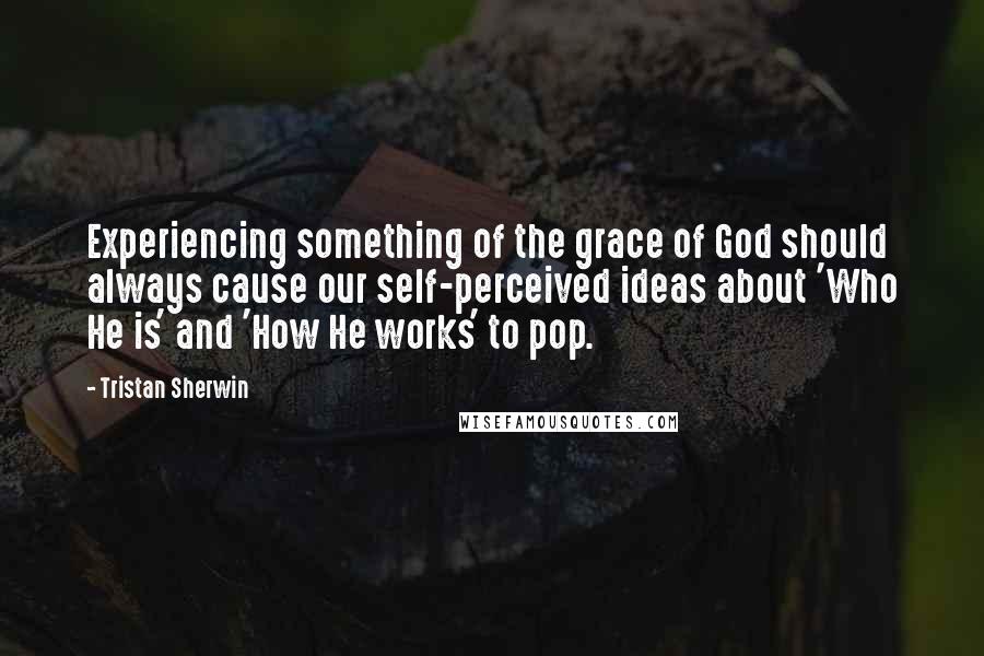 Tristan Sherwin Quotes: Experiencing something of the grace of God should always cause our self-perceived ideas about 'Who He is' and 'How He works' to pop.