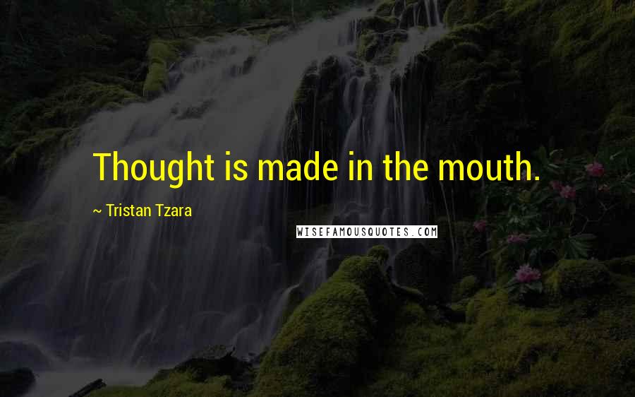 Tristan Tzara Quotes: Thought is made in the mouth.