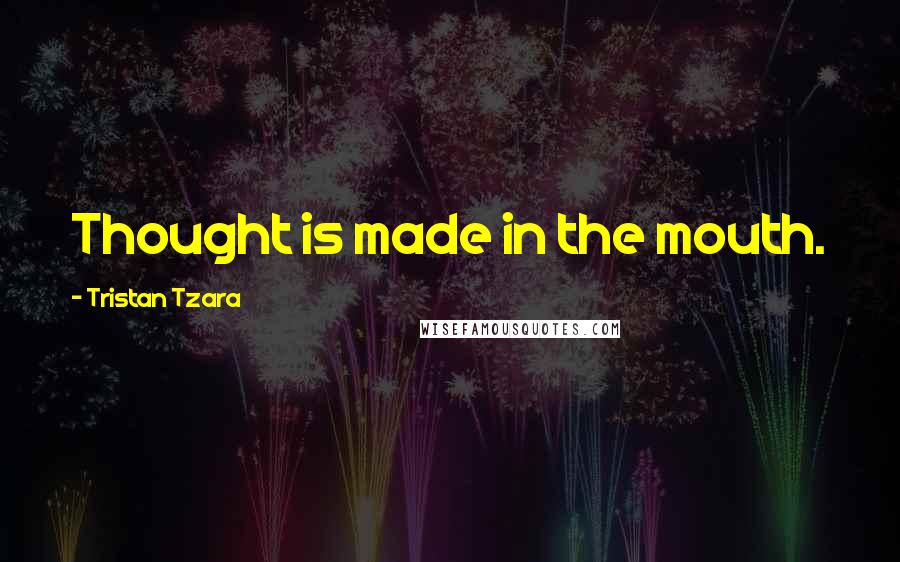 Tristan Tzara Quotes: Thought is made in the mouth.