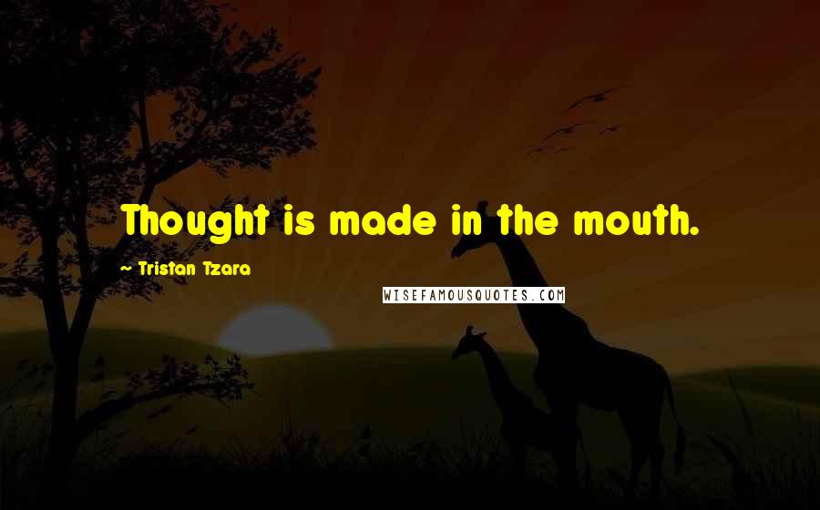 Tristan Tzara Quotes: Thought is made in the mouth.