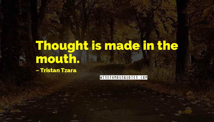 Tristan Tzara Quotes: Thought is made in the mouth.
