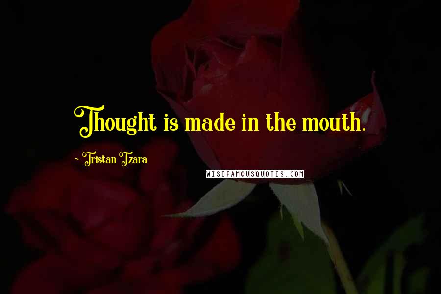 Tristan Tzara Quotes: Thought is made in the mouth.