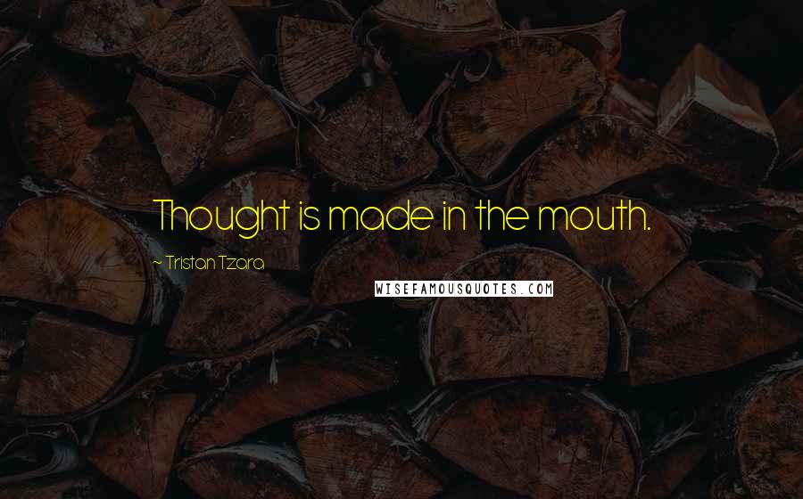 Tristan Tzara Quotes: Thought is made in the mouth.