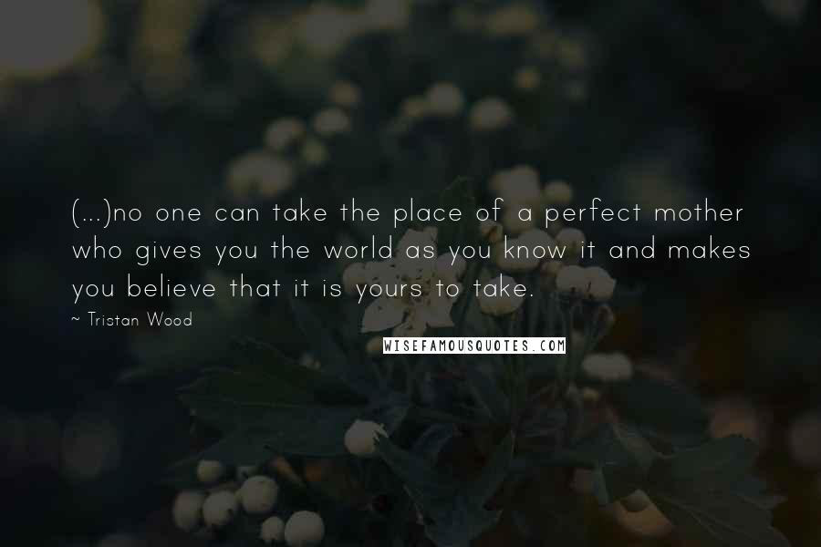 Tristan Wood Quotes: (...)no one can take the place of a perfect mother who gives you the world as you know it and makes you believe that it is yours to take.