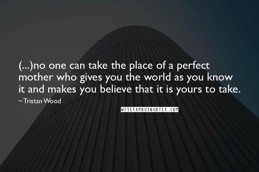 Tristan Wood Quotes: (...)no one can take the place of a perfect mother who gives you the world as you know it and makes you believe that it is yours to take.