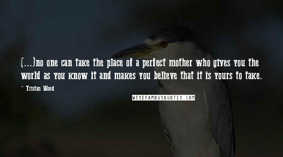 Tristan Wood Quotes: (...)no one can take the place of a perfect mother who gives you the world as you know it and makes you believe that it is yours to take.