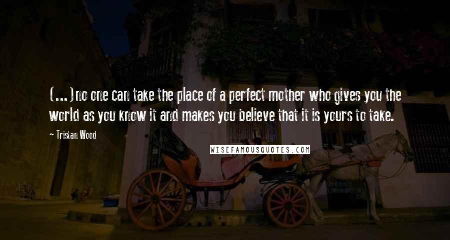 Tristan Wood Quotes: (...)no one can take the place of a perfect mother who gives you the world as you know it and makes you believe that it is yours to take.