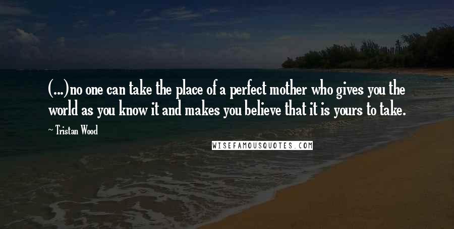 Tristan Wood Quotes: (...)no one can take the place of a perfect mother who gives you the world as you know it and makes you believe that it is yours to take.