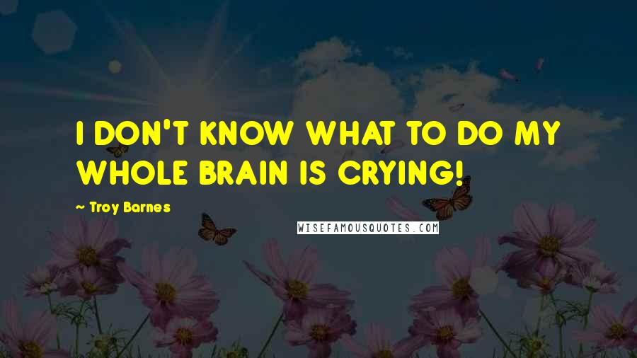 Troy Barnes Quotes: I DON'T KNOW WHAT TO DO MY WHOLE BRAIN IS CRYING!