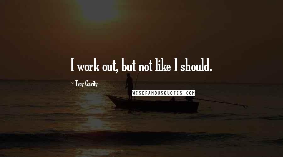 Troy Garity Quotes: I work out, but not like I should.