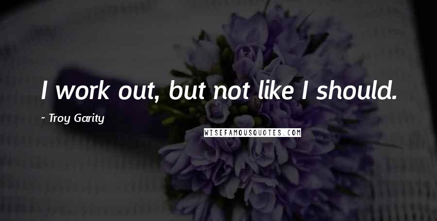 Troy Garity Quotes: I work out, but not like I should.