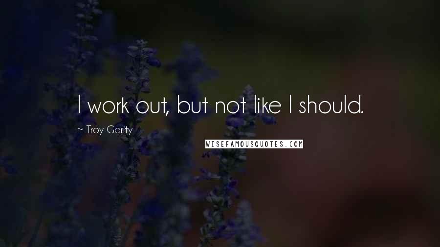 Troy Garity Quotes: I work out, but not like I should.