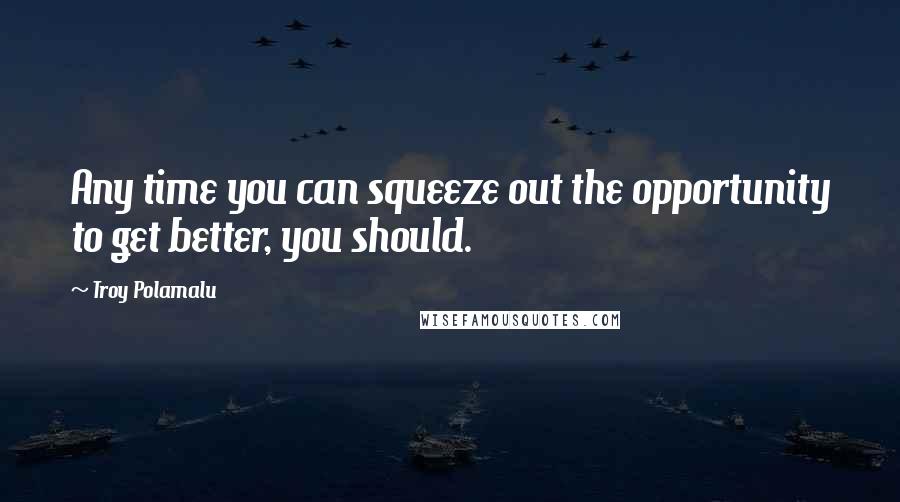 Troy Polamalu Quotes: Any time you can squeeze out the opportunity to get better, you should.