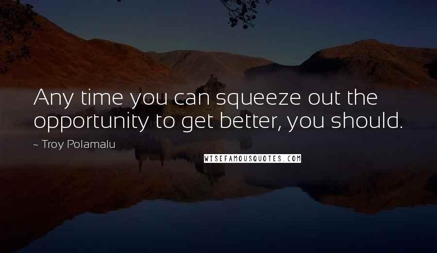 Troy Polamalu Quotes: Any time you can squeeze out the opportunity to get better, you should.