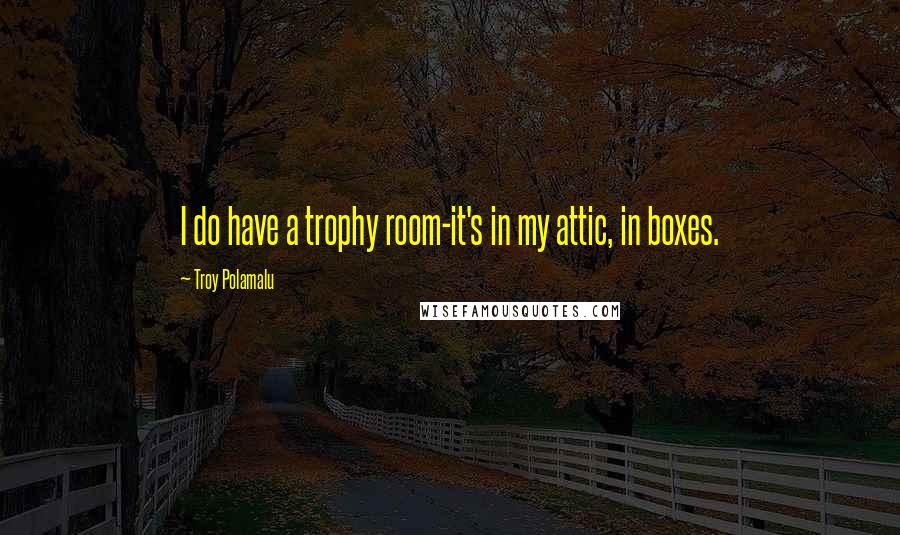 Troy Polamalu Quotes: I do have a trophy room-it's in my attic, in boxes.