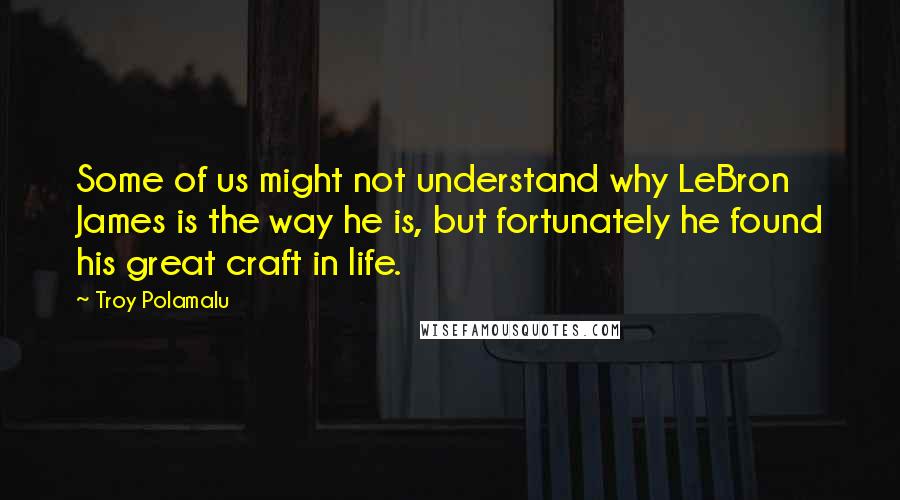 Troy Polamalu Quotes: Some of us might not understand why LeBron James is the way he is, but fortunately he found his great craft in life.