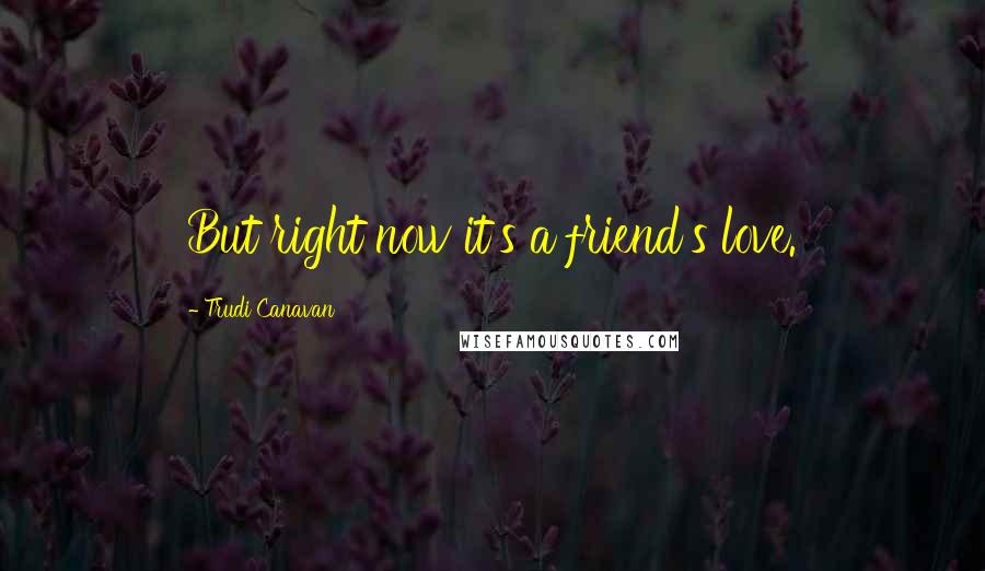 Trudi Canavan Quotes: But right now it's a friend's love.