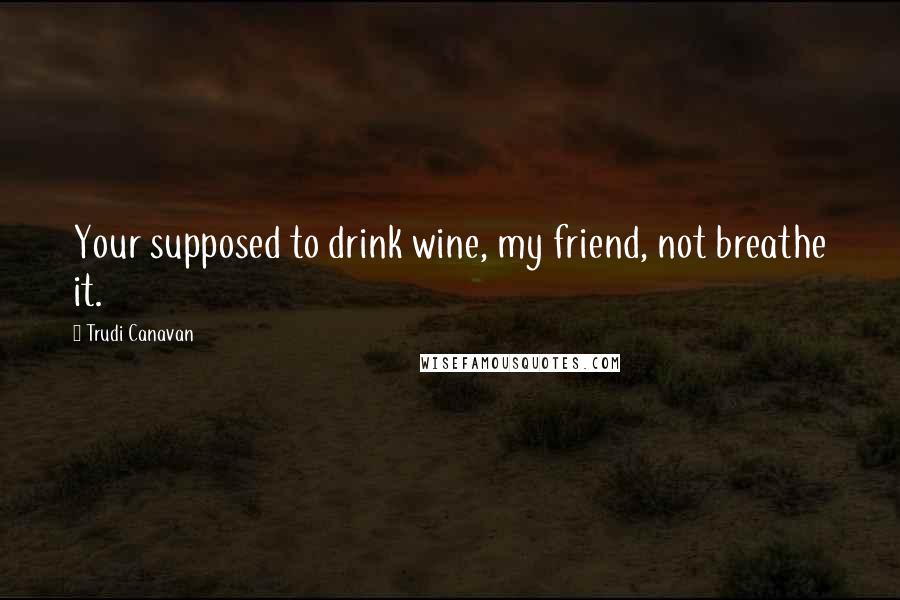 Trudi Canavan Quotes: Your supposed to drink wine, my friend, not breathe it.