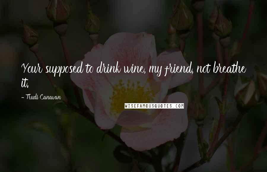 Trudi Canavan Quotes: Your supposed to drink wine, my friend, not breathe it.