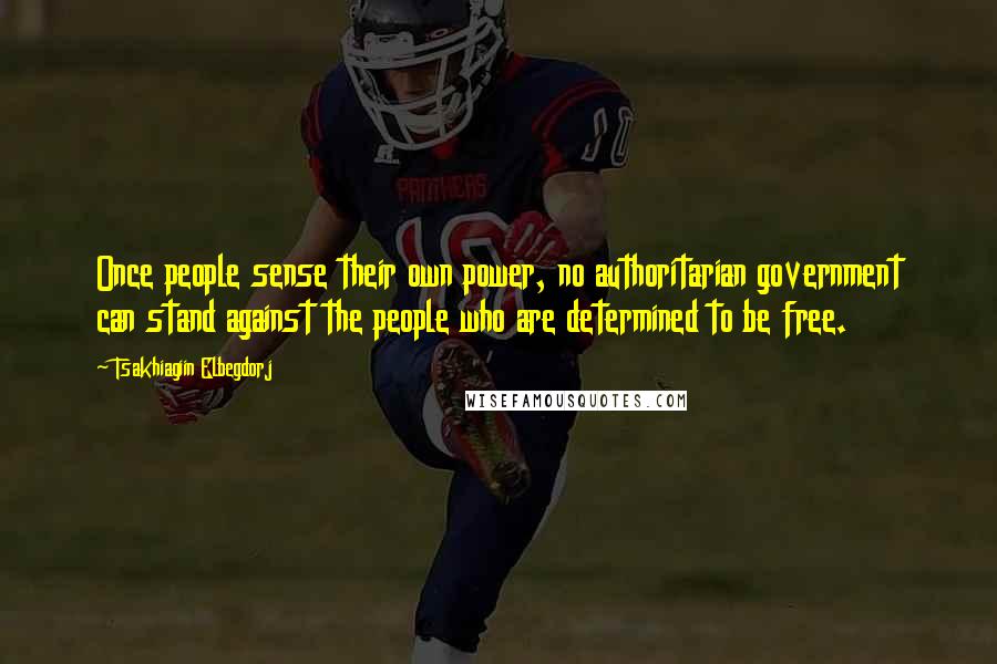 Tsakhiagiin Elbegdorj Quotes: Once people sense their own power, no authoritarian government can stand against the people who are determined to be free.