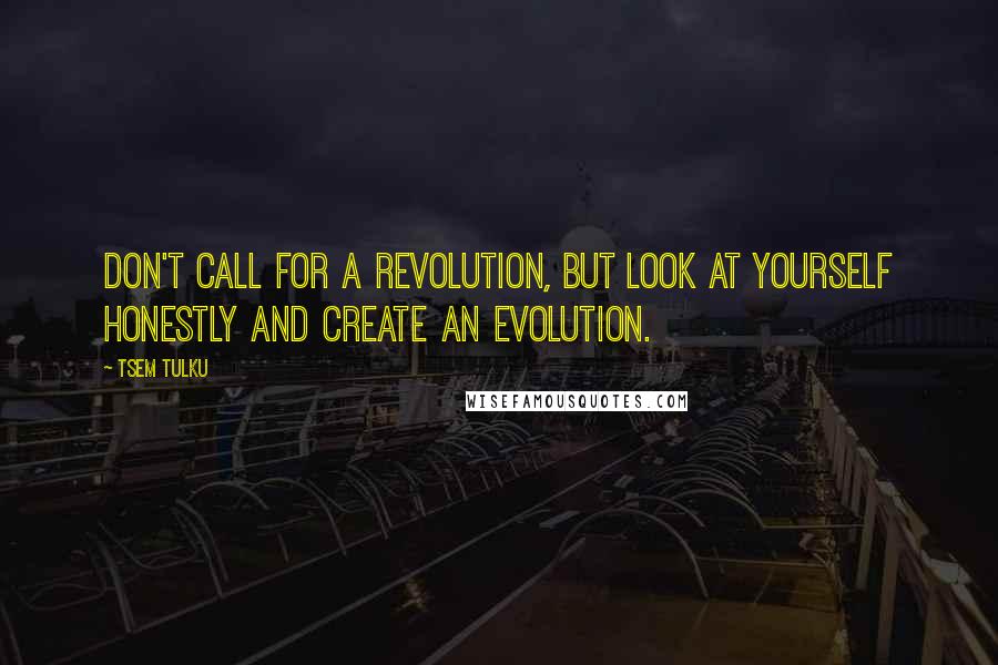 Tsem Tulku Quotes: Don't call for a revolution, but look at yourself honestly and create an evolution.