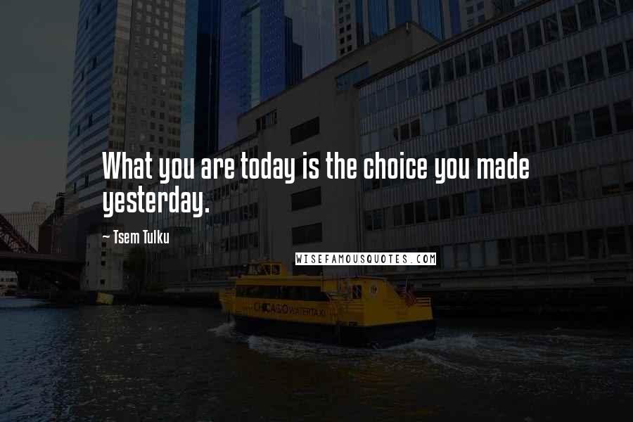 Tsem Tulku Quotes: What you are today is the choice you made yesterday.