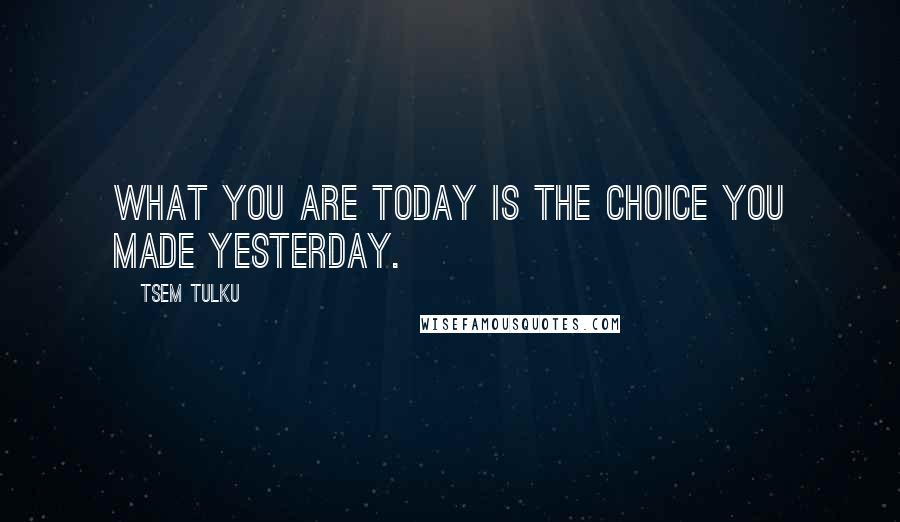 Tsem Tulku Quotes: What you are today is the choice you made yesterday.