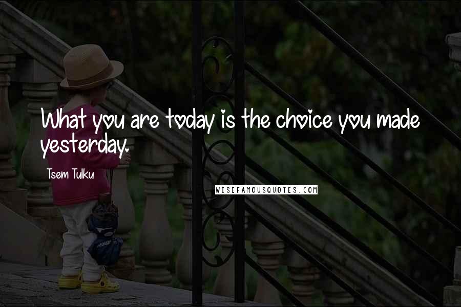 Tsem Tulku Quotes: What you are today is the choice you made yesterday.