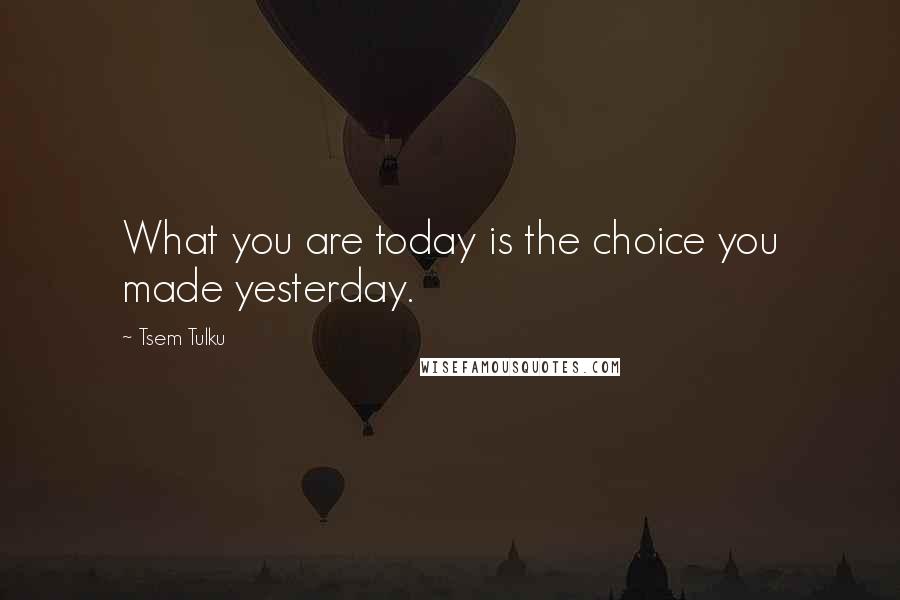 Tsem Tulku Quotes: What you are today is the choice you made yesterday.