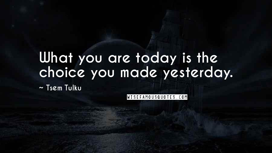 Tsem Tulku Quotes: What you are today is the choice you made yesterday.