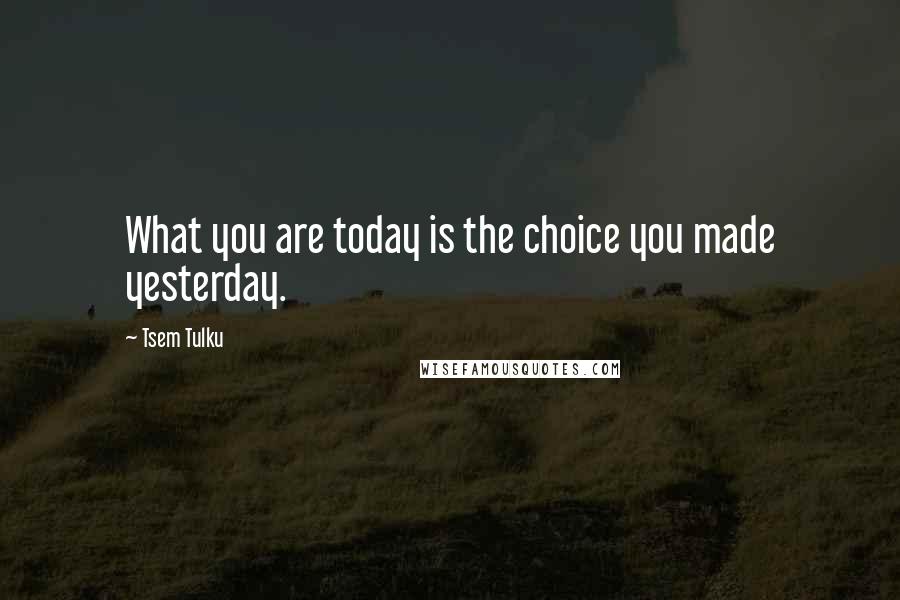 Tsem Tulku Quotes: What you are today is the choice you made yesterday.