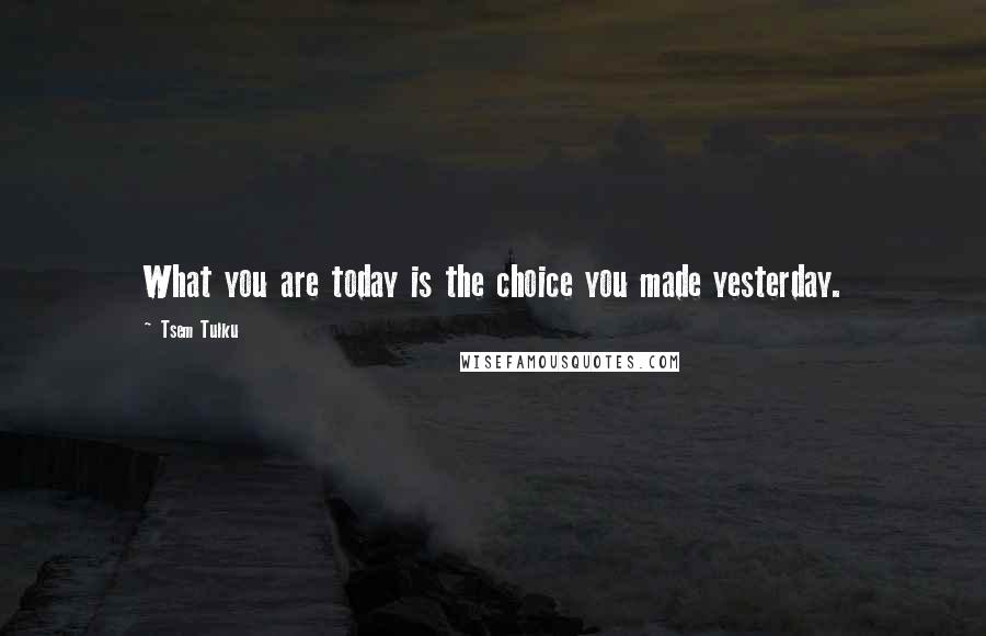 Tsem Tulku Quotes: What you are today is the choice you made yesterday.