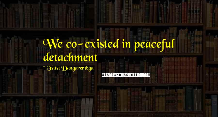 Tsitsi Dangarembga Quotes: We co-existed in peaceful detachment