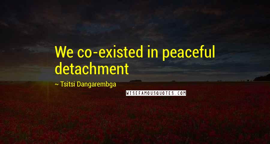 Tsitsi Dangarembga Quotes: We co-existed in peaceful detachment