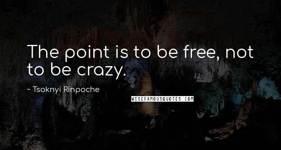 Tsoknyi Rinpoche Quotes: The point is to be free, not to be crazy.