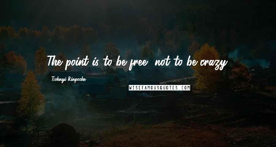 Tsoknyi Rinpoche Quotes: The point is to be free, not to be crazy.