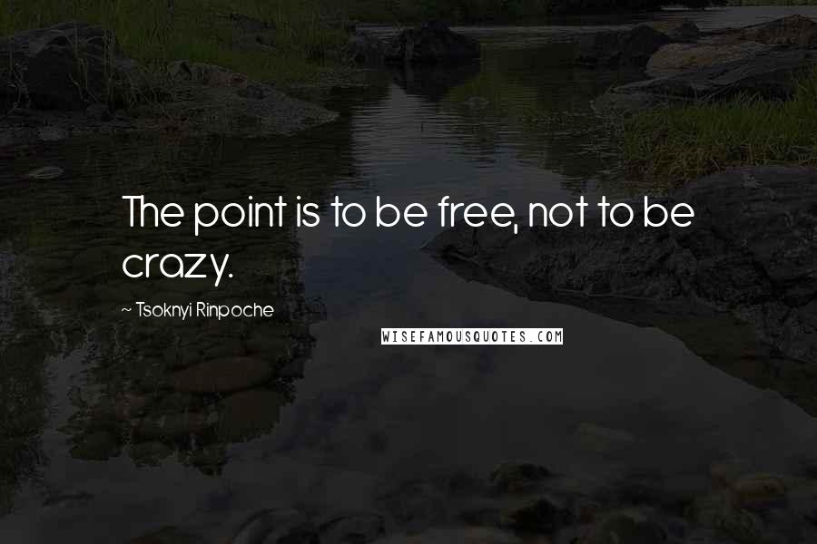 Tsoknyi Rinpoche Quotes: The point is to be free, not to be crazy.