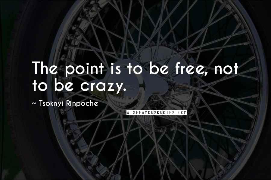 Tsoknyi Rinpoche Quotes: The point is to be free, not to be crazy.