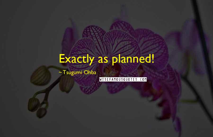 Tsugumi Ohba Quotes: Exactly as planned!