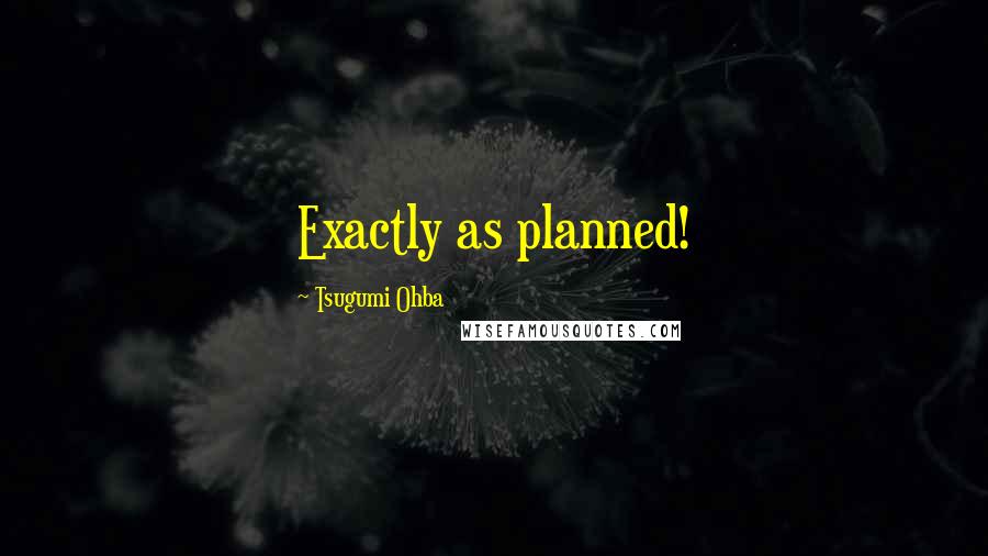 Tsugumi Ohba Quotes: Exactly as planned!