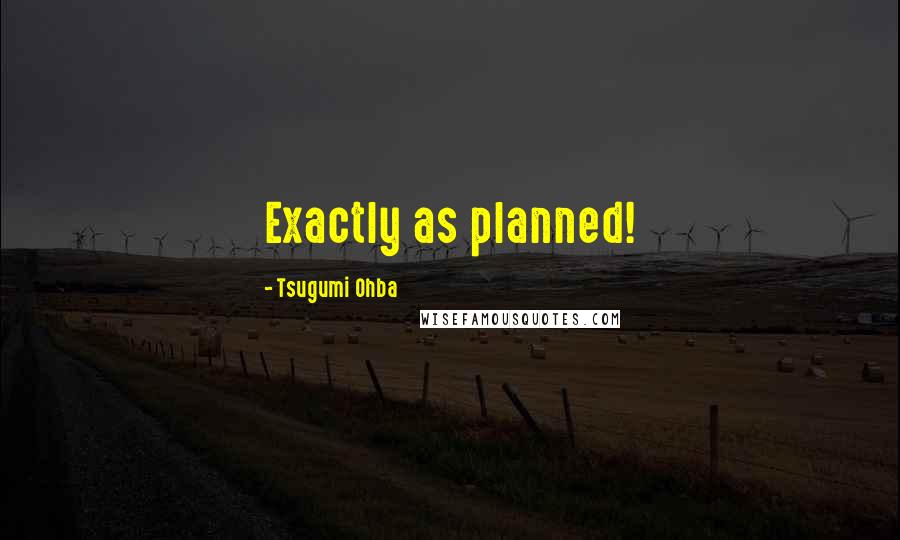 Tsugumi Ohba Quotes: Exactly as planned!