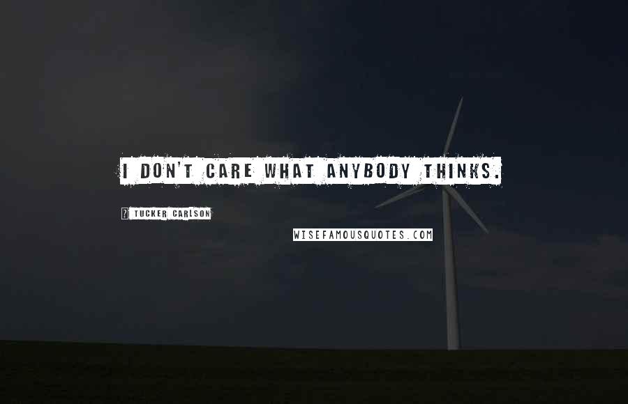 Tucker Carlson Quotes: I don't care what anybody thinks.
