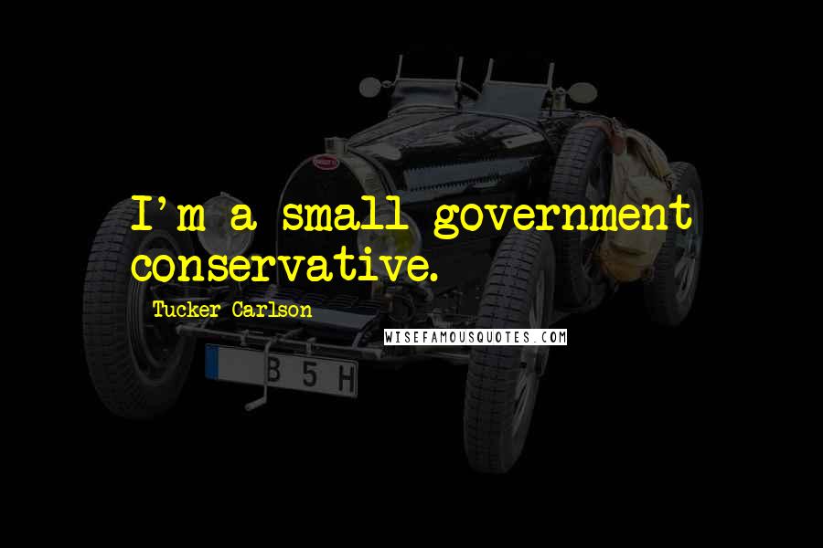 Tucker Carlson Quotes: I'm a small government conservative.