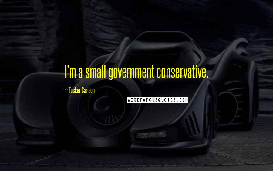 Tucker Carlson Quotes: I'm a small government conservative.